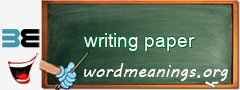 WordMeaning blackboard for writing paper